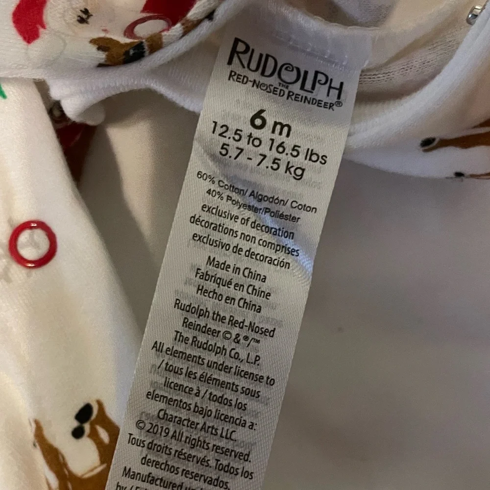 Rudolph‎ Baby First Christmas Reindeer Footie & Bib | 6M Unisex | NEW